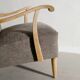 Vintage Swedish Mid Century Modern Wooden Grey Armchairs, 1940s