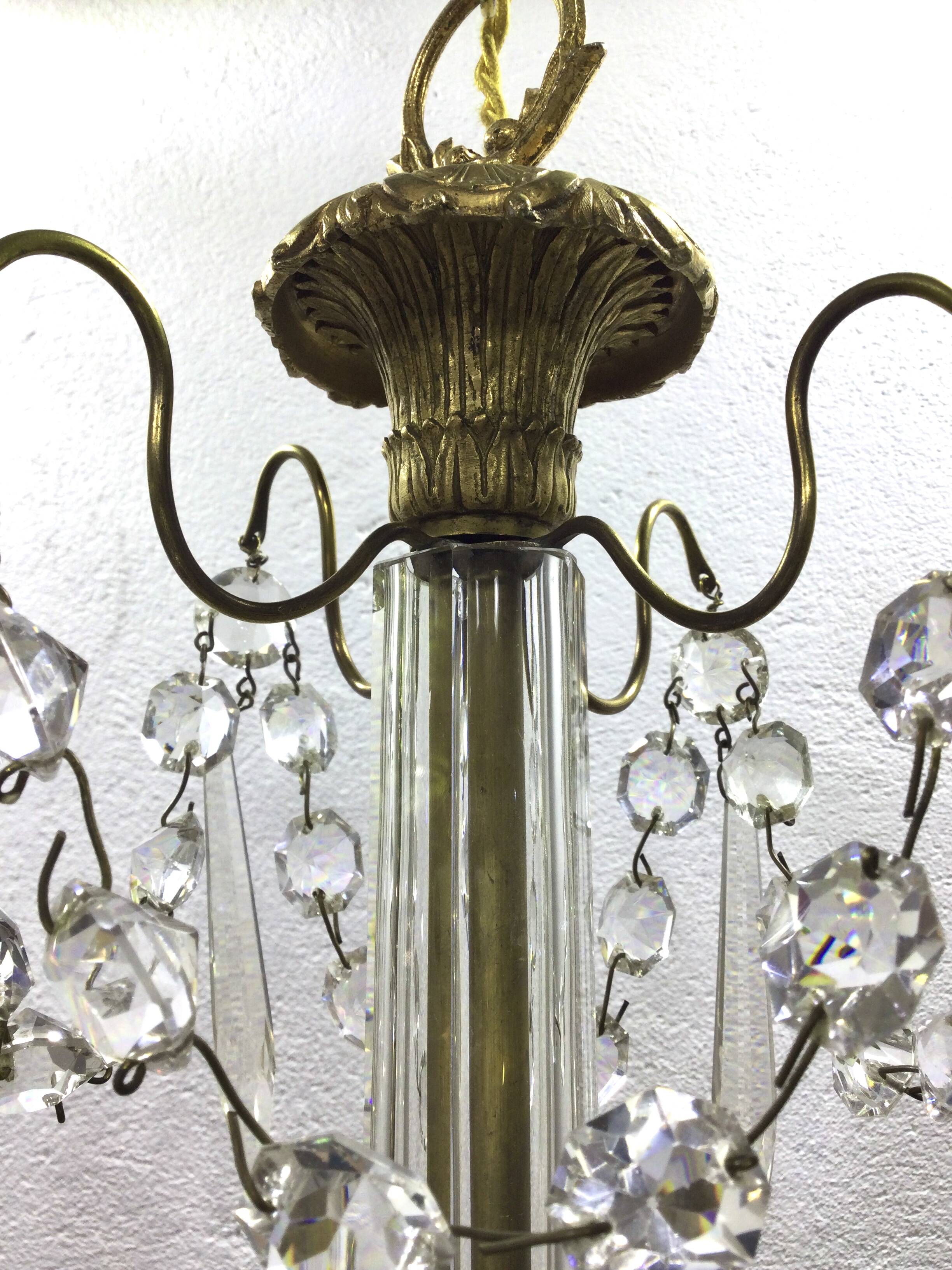 4-light bronze Napoleon III chandelier