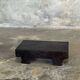 Small stool, black solid teak accent stool wabi-sabi L30 W8.5 H6.