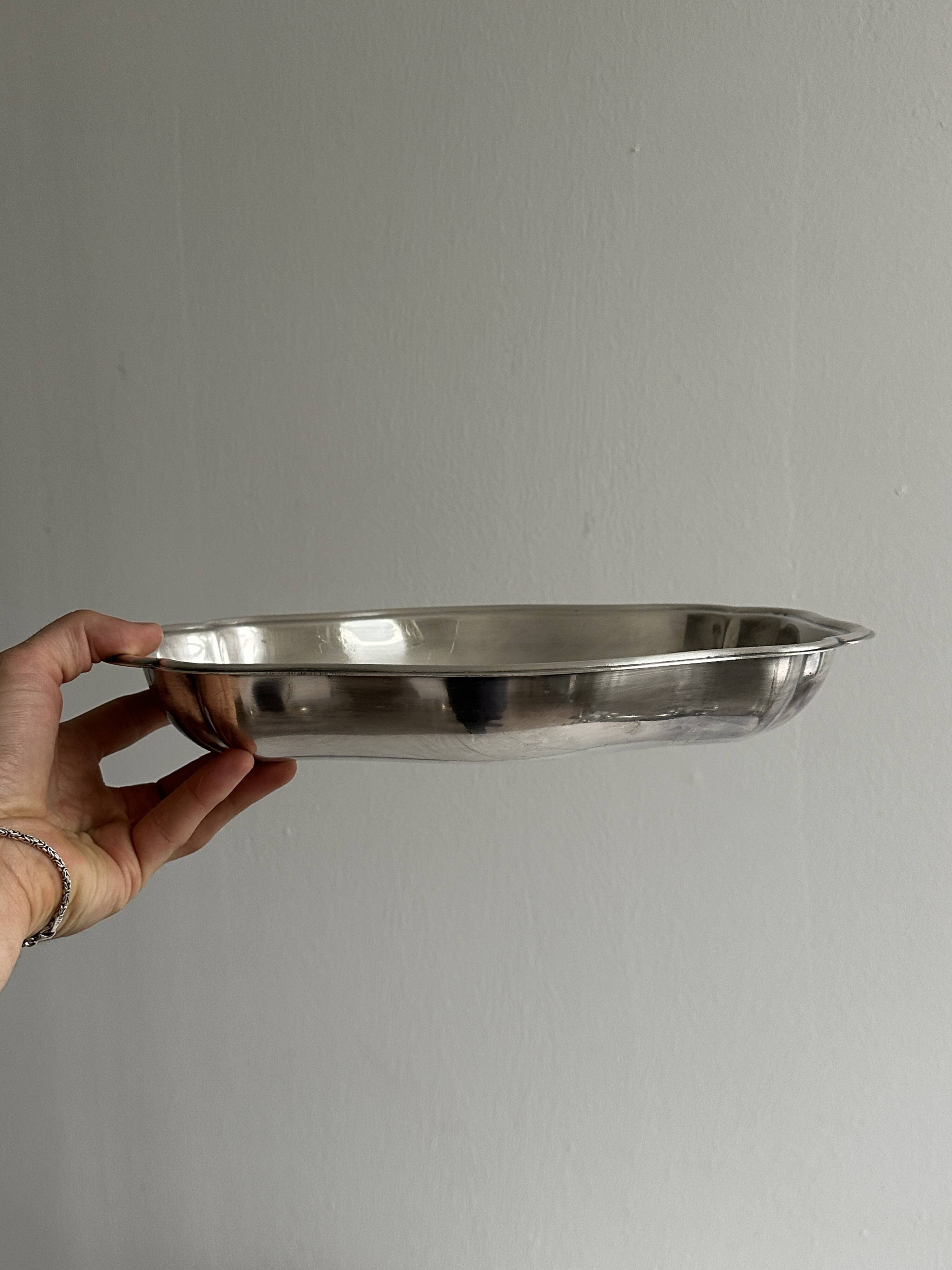 Shiny metal dish