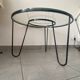 1960s metal and glass coffee table