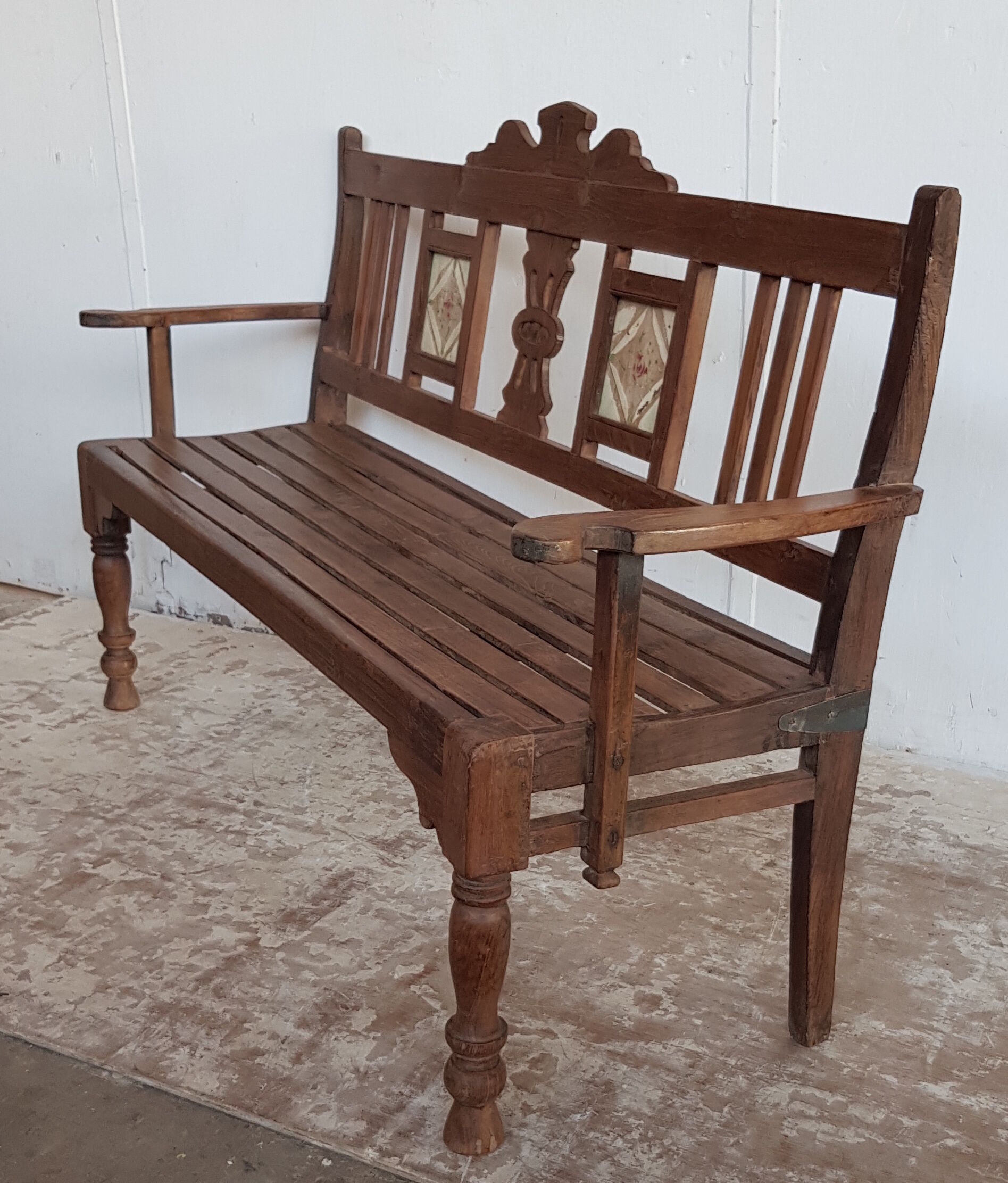 Old "art-deco" teak bench