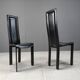 Vintage high back italian leather dining chairs, 1980s