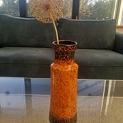Vase vintage Scheurich 242-30 en lave grasse ouest-allemande, 30 cm, orange et