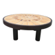 Vintage round ceramic herbarium coffee table Roger Capron