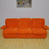 Orange corduroy modular sofa, 1970s.