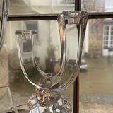 Pair of crystal candlesticks Art Vannes France