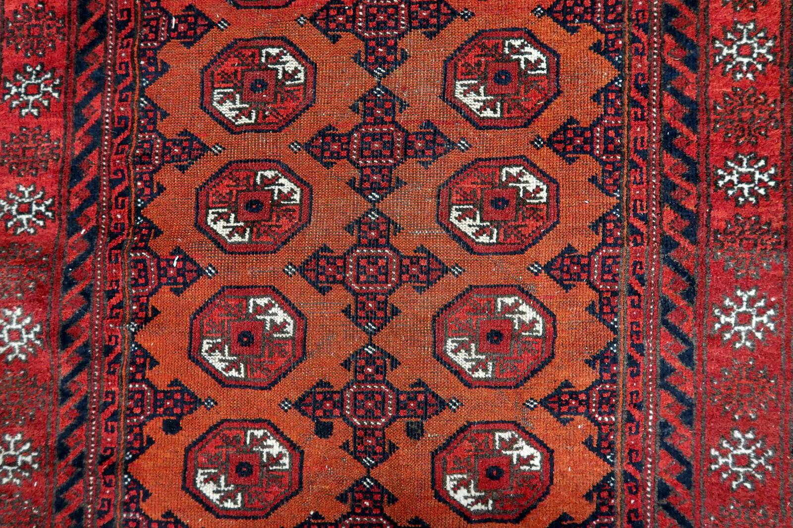 Handmade antique Afghan Baluch rug 118cm x 149cm, 1920s