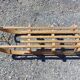 Old large sled in solid beech - 111 cm
