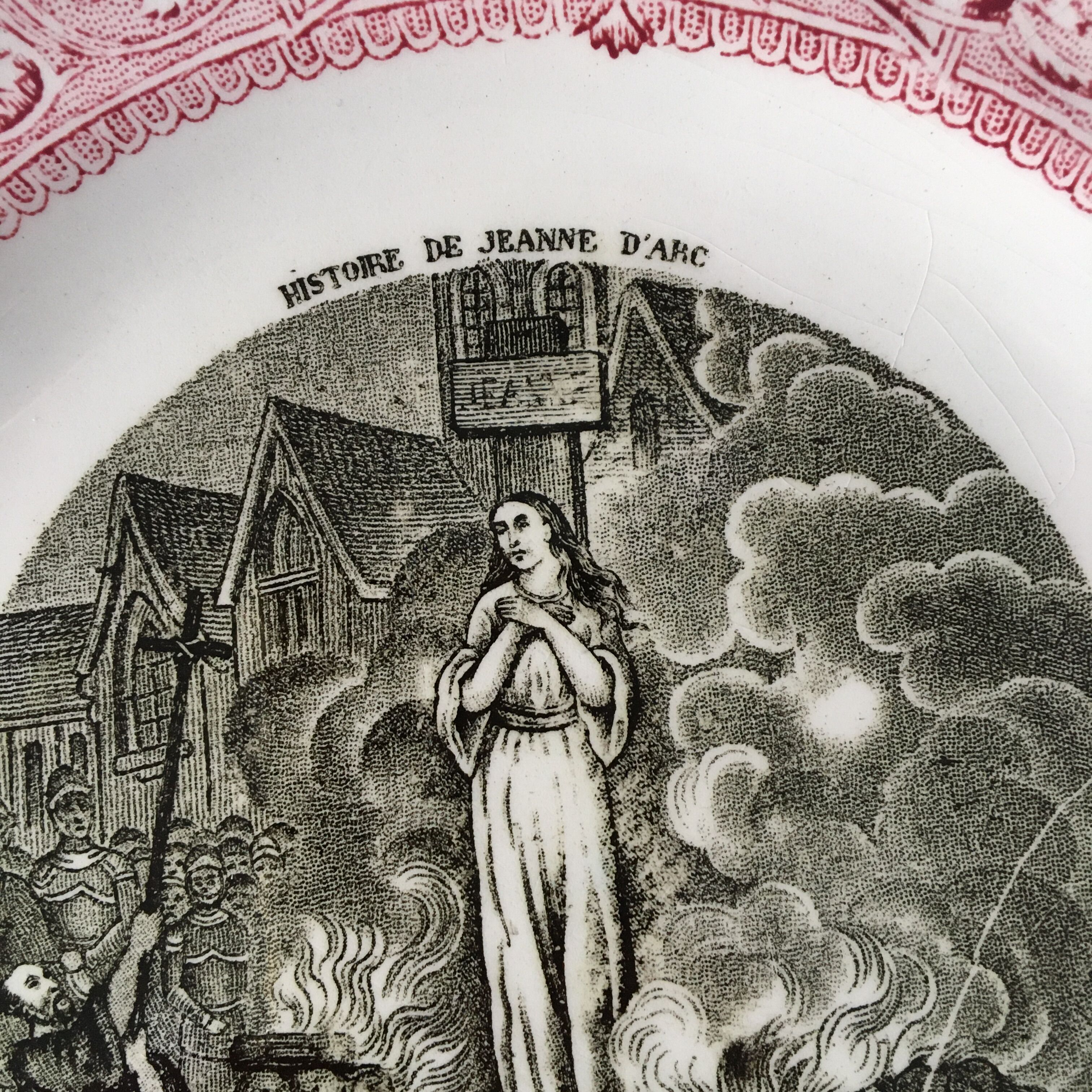talking plate Jeanne d'Arc Gien