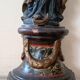 Ancient polychrome wooden sculpture representing the Virgin and Child, from