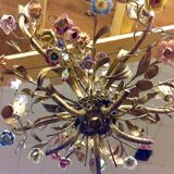 Chandelier in bronze and porcelain of the period 1900