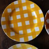 A Lot of 4 Yellow Orange Digoin Sarreguemines Scottish plates