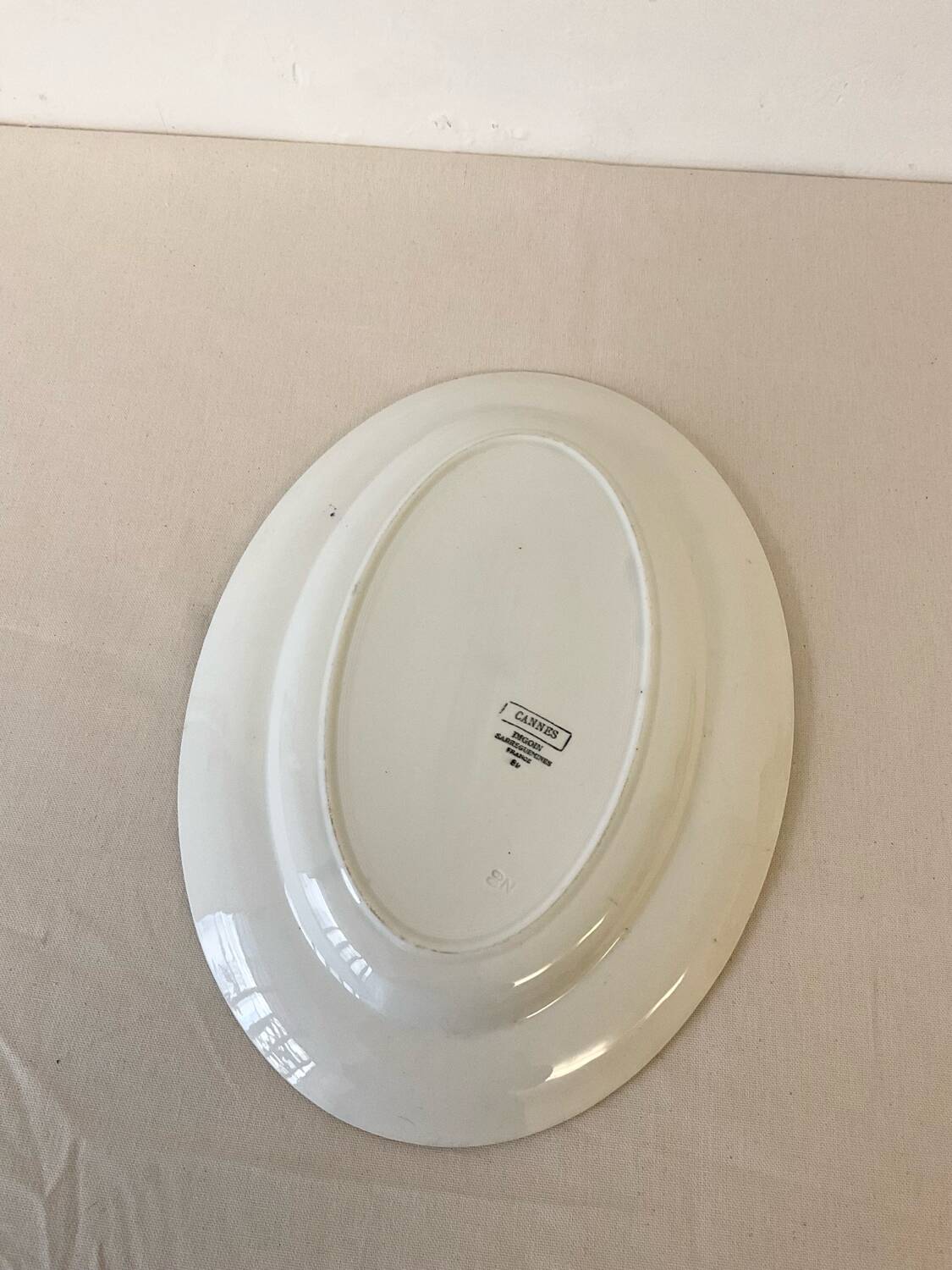 Oval plate with floral pattern - Digoin Sarreguemines - Cannes Collection