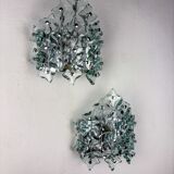 Pair of Murano cut glass wall sconces, Italy, 1970s