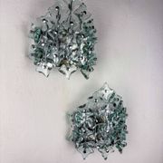 Pair of Murano cut glass wall sconces, Italy, 1970s