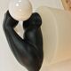 "Haltère" sconce by J.C. Peiré 1980, black ceramic