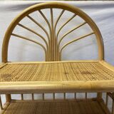 Vintage rattan storage cabinet