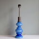 Lamp foot, blue opaline glass, Italy 1970