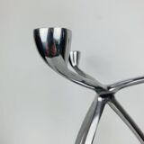 Space Age tripod candle holder by De Bijenkorf in aluminum, 1970s