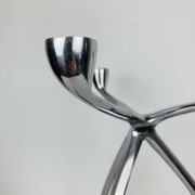 Space Age tripod candle holder by De Bijenkorf in aluminum, 1970s