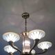 Art Deco chandelier signed Petitot opalescent glass