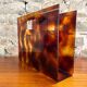 Magazine holder in plexiglass and brass from the 70s