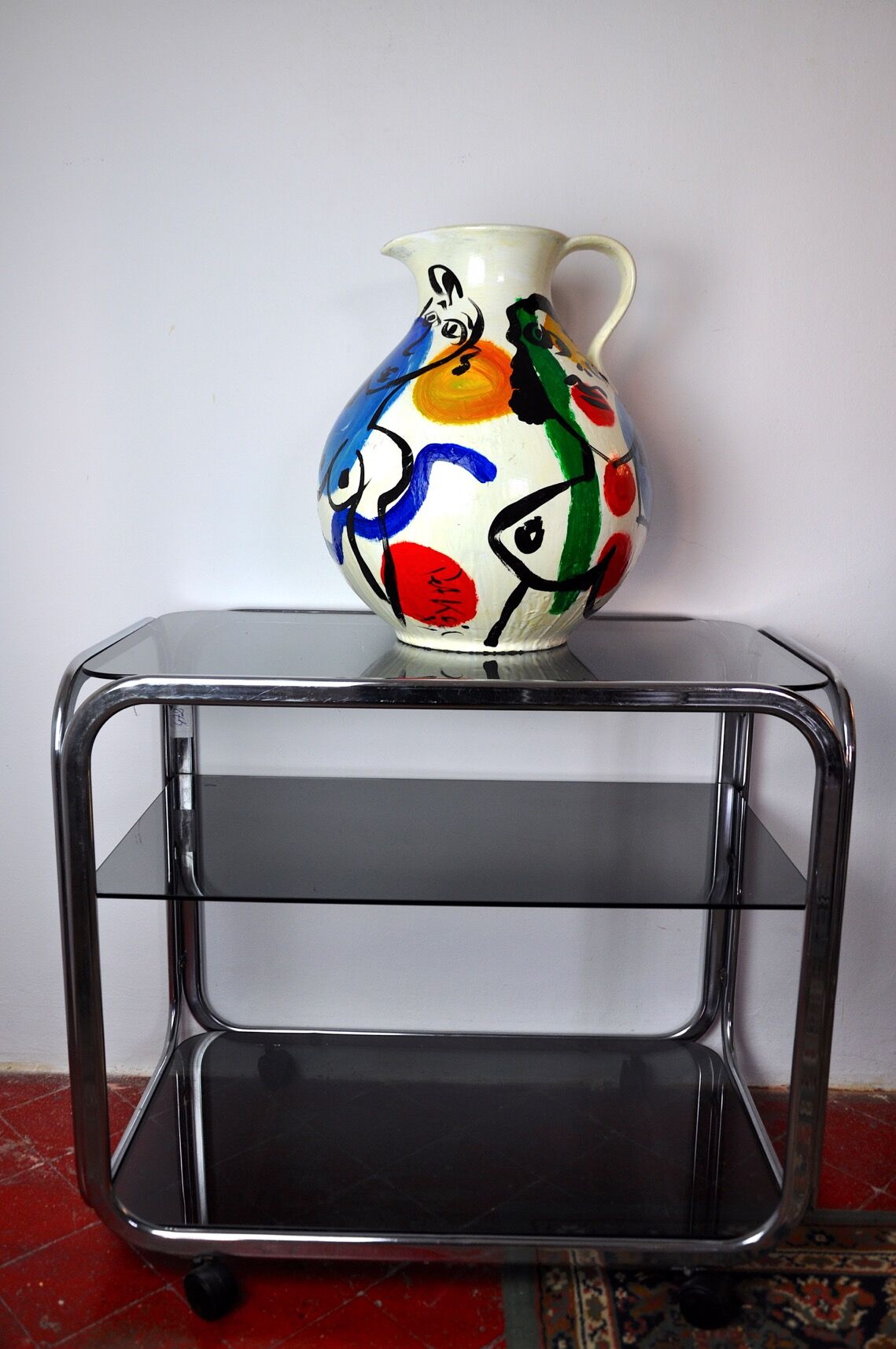 Vase painted by Peter Robert Keil, signed, Germany, 1984