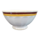 Authentic Vintage ceramic faceted bowl decorated with a double border