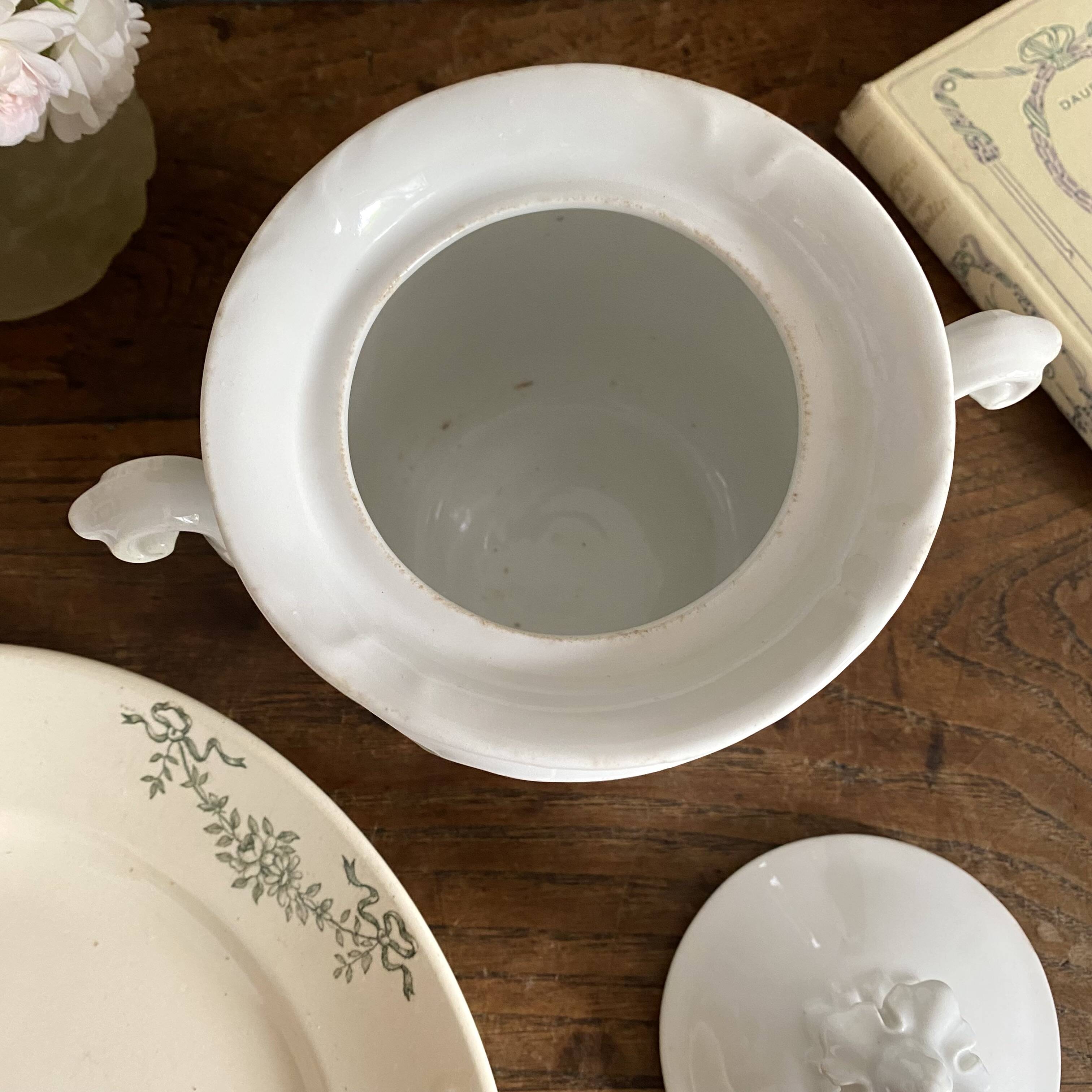 Antique sugar bowl or porcelain pot