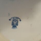 Gien earthenware soup décor blue thistle