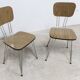 Paire de chaises Formica 1970 pieds Eiffel marron