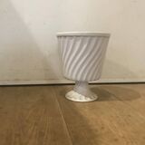 Vase porcelaine blanche Limoge rainures très décoratives