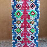 Colourful Boucherouite Berber Rug 62x120 cm