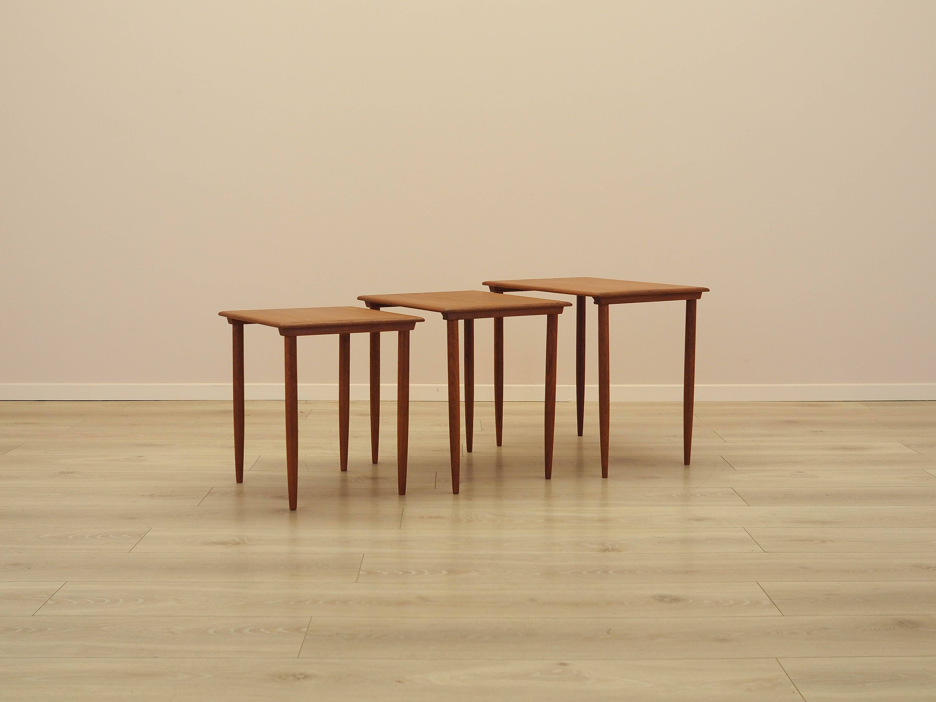 Nest of teak tables, Danish design, 1970s, made in Denmark