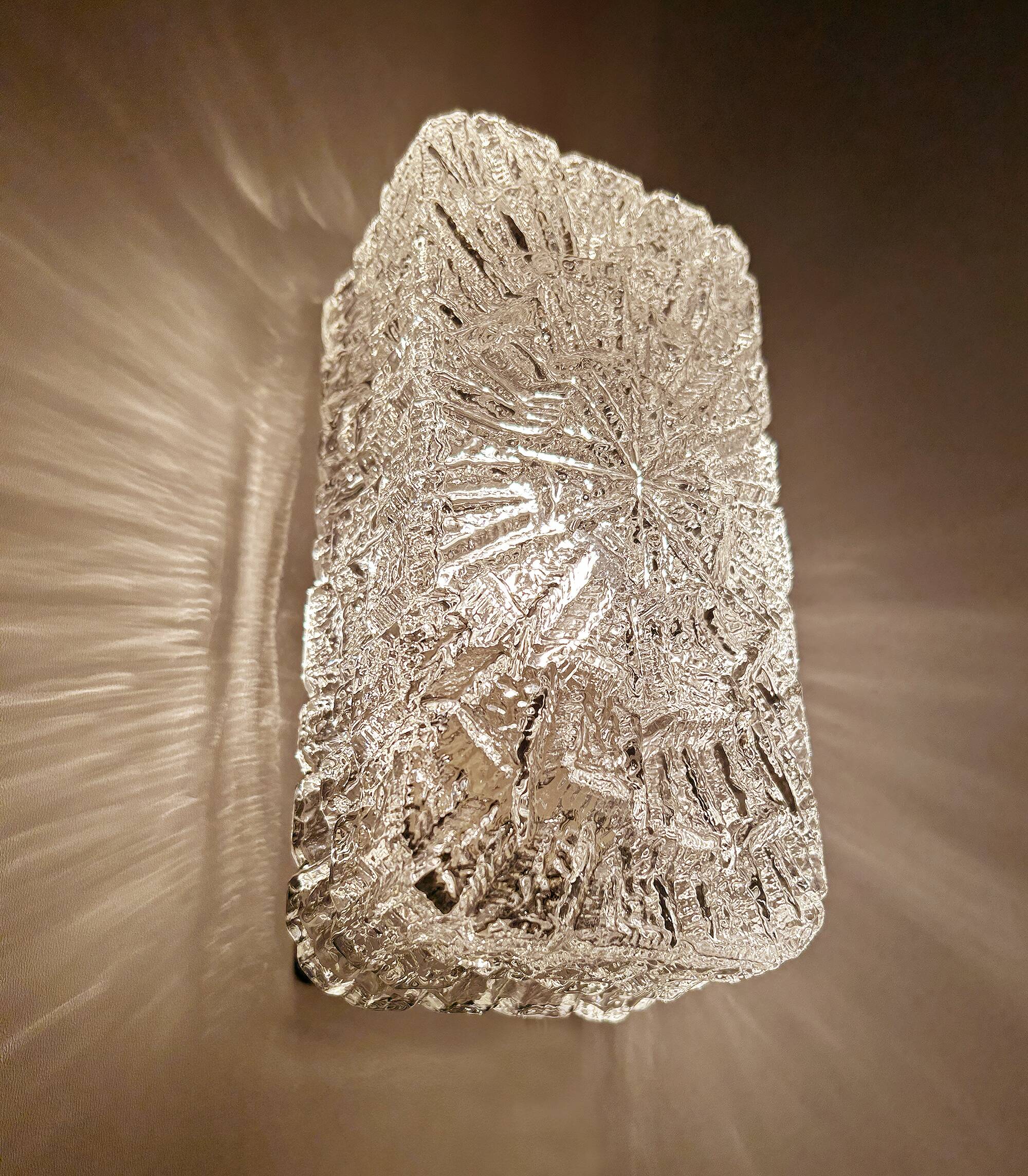 Vintage Brutalist Glass Sconce