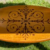 Table à ouvrages en loupe de frêne époque Charles X