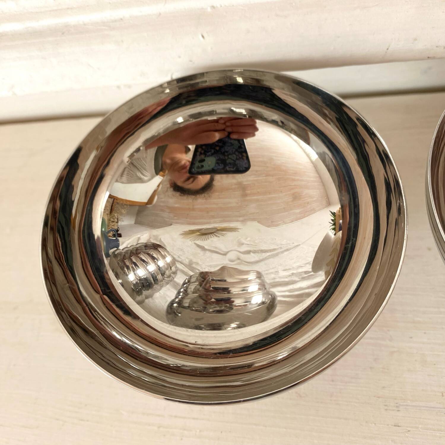 Stainless steel ice cream bowls by Guy Degrenne