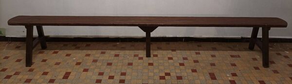 Ancien grand banc de ferme en bois  Vintage