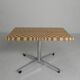 Coffee table made from hundreds of wooden blocks in a psychedelic pattern, 1990s.