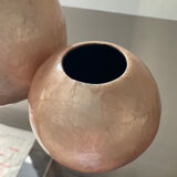 Duo of vintage mother-of-pearl vases