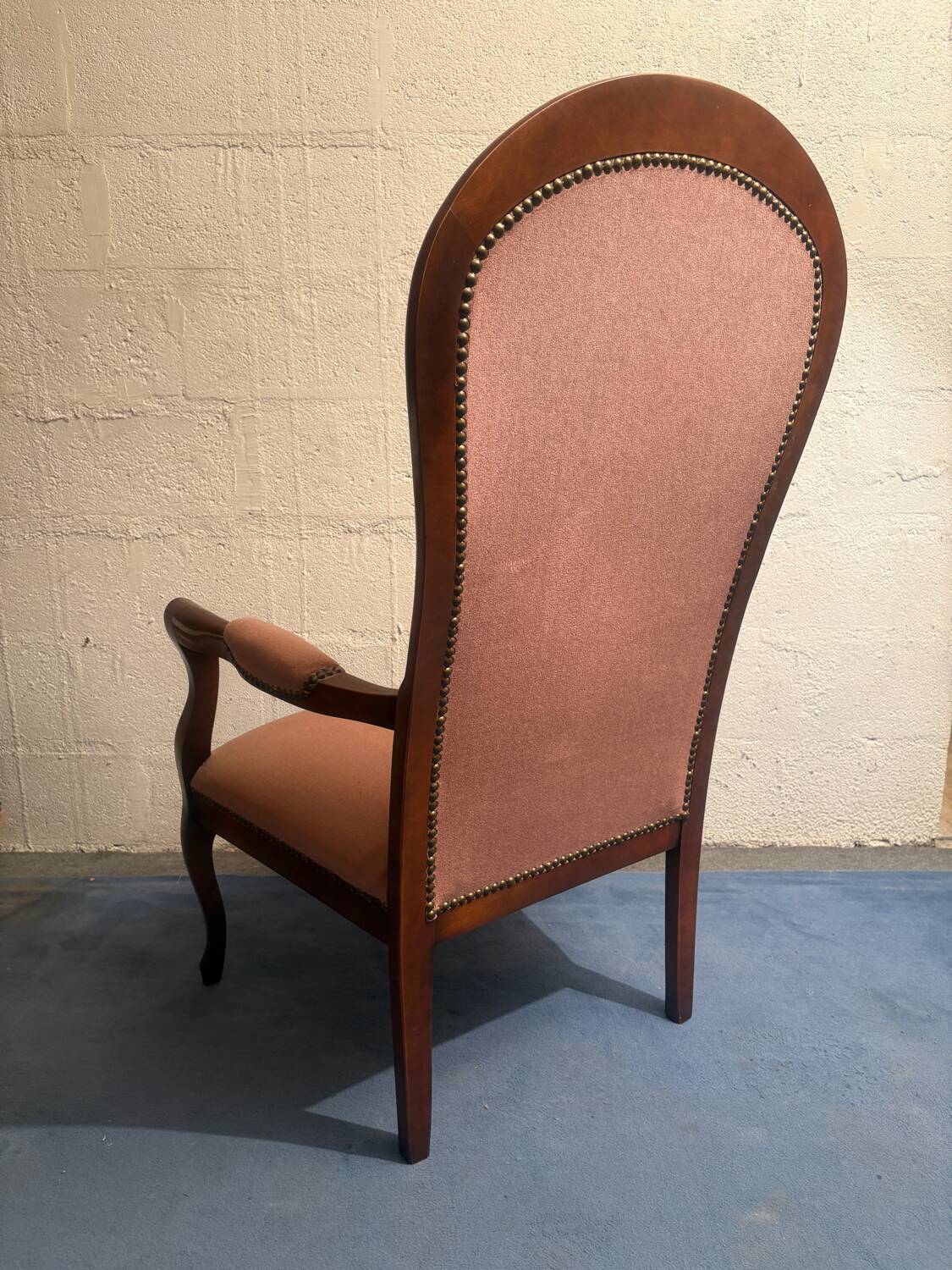 Fauteuil voltaire velours rose