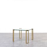 Hollywood Regency Brass and Glass Coffee Tables by Peter Ghyczy, 1970s, Set