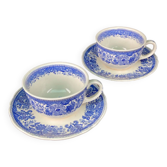 Tasses à déjeuner tête à tête Villeroy et Boch Burgenland bleu