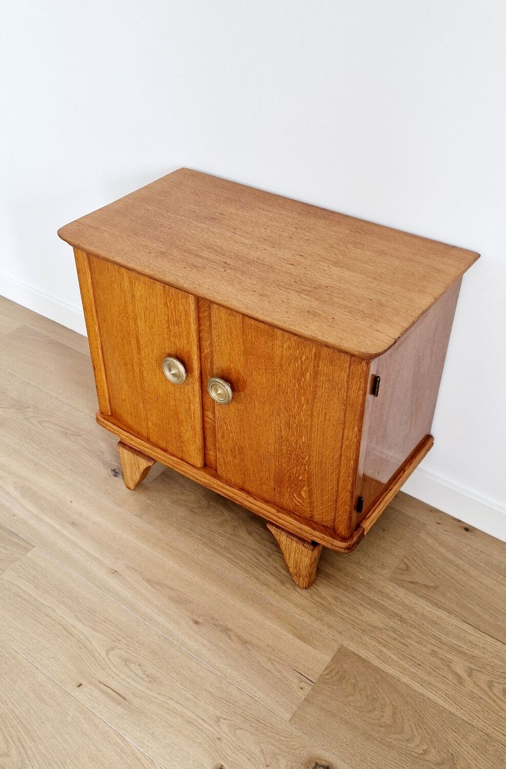 Low sideboard 2 doors art deco oak
