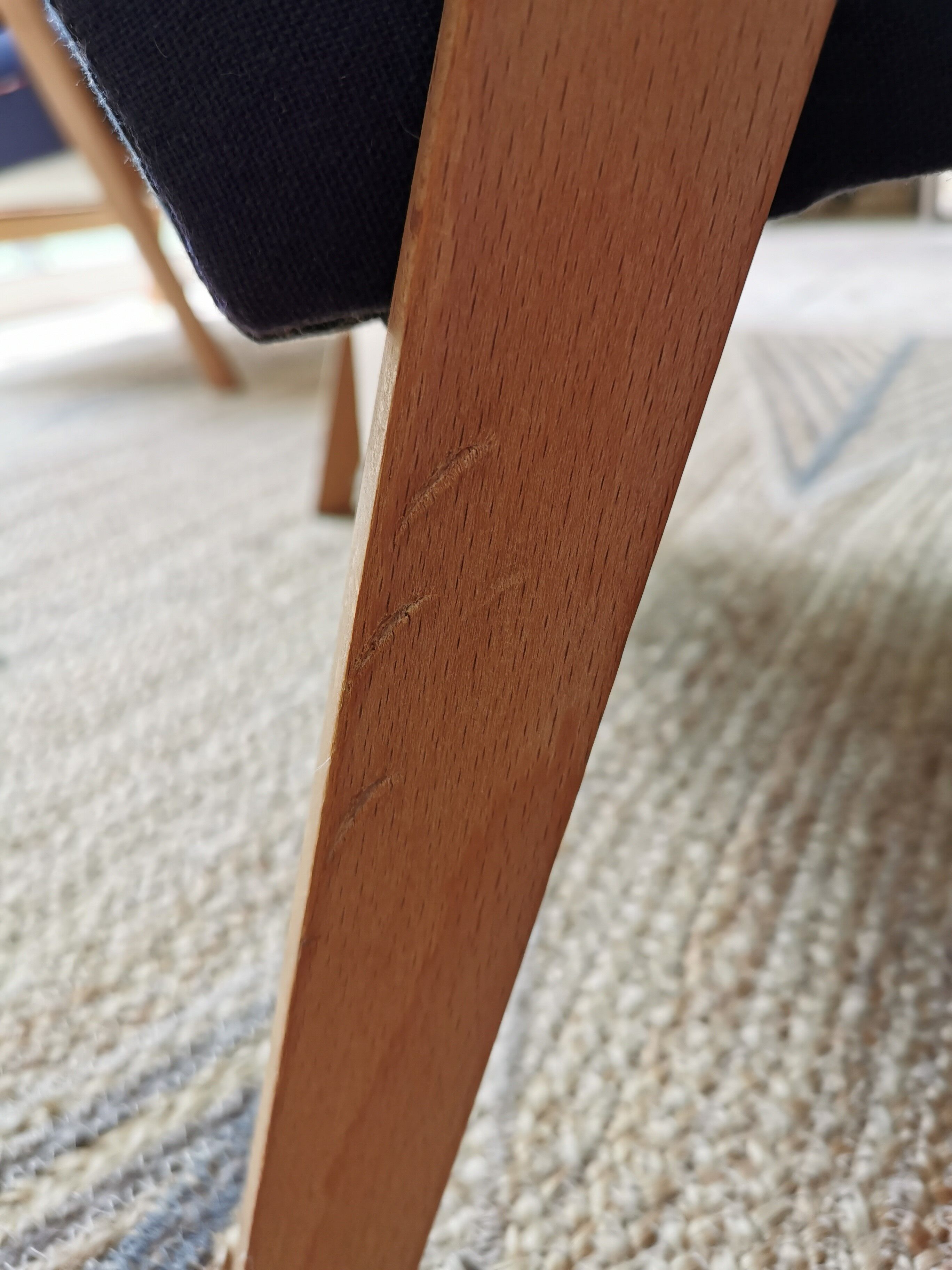 Pair of vintage armchairs renovated with natural materials