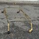 Vintage gold folding wheeled dessert trolley Toile de Jouy 1970s bar furniture