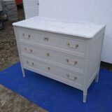 Commode style L XVI white marble