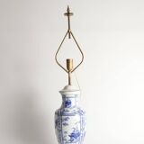 French Blue & White Willow Porcelain Table Lamp, by Louis Drimmer, Limoges