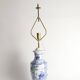 French Blue & White Willow Porcelain Table Lamp, by Louis Drimmer, Limoges